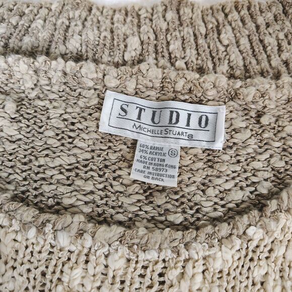 lVintage Floral Statement Knit Sweater Soft Boho Cottagecore Artsy Size Small - Picture 6 of 9